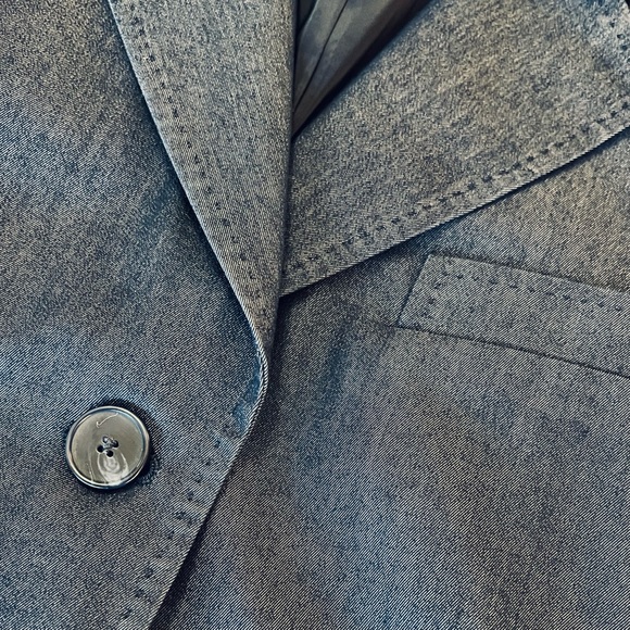 Stretch Denim Blazer w Topstitch Detail - Picture 3 of 8